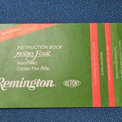 Manuel / notice d'origine de la carabine Remington mod&egrave;le four