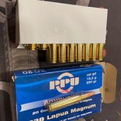 297 munitions 338 lapua magnum PPU manufactur&eacute;es HP BT 250 GRAINS