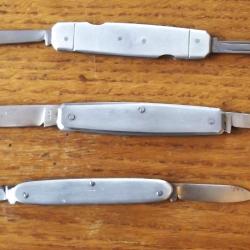 Trois ancien couteaux pliants
