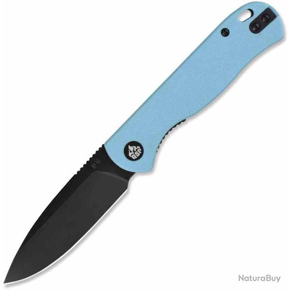 Couteau QSP Ferret Lame Acier Nitro-V Black Manche Sky Blue G10 Liner Lock QS170B2