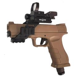 Pistolet de defense GS50 cal50 balles caoutchouc 18 joules avec point rouge laser et rail