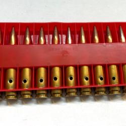 Lot de 10 munitions neutralis&eacute;es 300 Savage, percut&eacute;es, vides, et perc&eacute;es