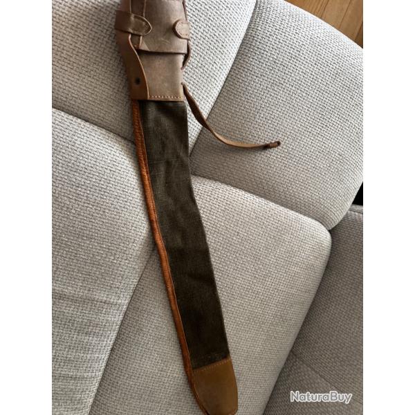 Housse militaire toile et cuir D-30674 annee 60 accessoire equipement ancienAncienne housse milita