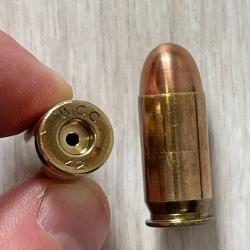 1 cartouche INERTE de manipulation pour collection WW2 (cal. 45 ACP - 1911A1) ... marquages WCC 42