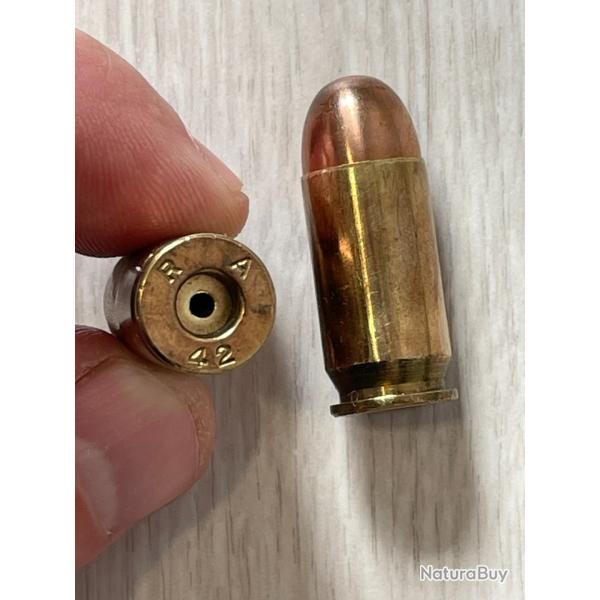 1 cartouche INERTE de manipulation pour collection WW2 (cal. 45 ACP - 1911A1) ... marquages RA 42