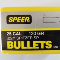 Ogives SPEER 25 CAL ( 257 ) Spitzer SP 120 grains