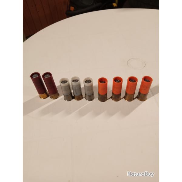 Lot de 9 balles calibre 12.