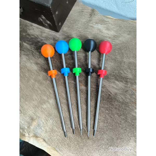 1 Baguette de chargement inox avec boule et prot�ge bouche noir