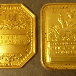 2 Plaques de garde champ&ecirc;tre /la loi/ republique francaise