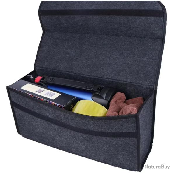 Organisateur Coffre Voiture Feutre Pliable Bo�te Rangement Auto 50X15X24cm Gris