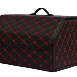 Organisateur Coffre Voiture Pliable Sac Rangement Auto Grande Capacit&eacute; 55x30x30 rouge et noir