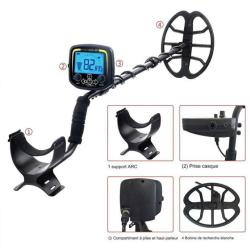 D&eacute;tecteur de M&eacute;taux GX850 28cm Haute Sensibilit&eacute; 1.5m Profondeur &Eacute;tanche