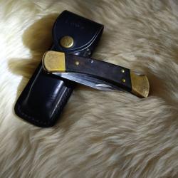 [AUTHENTIQUE] Couteau BUCK 110 Folding Hunter - Made in USA - &Eacute;tui Cuir