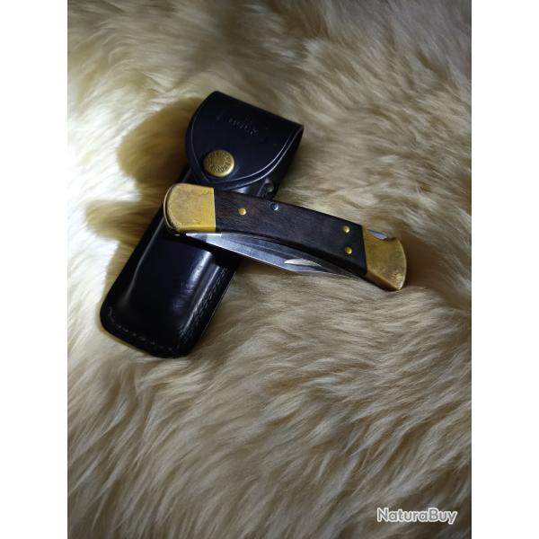 [AUTHENTIQUE] Couteau BUCK 110 Folding Hunter - Made in USA - �tui Cuir