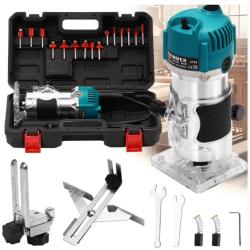 Affleureuse 800W Machine travail du bois tondeuse &eacute;lectrique 1/4 pouc