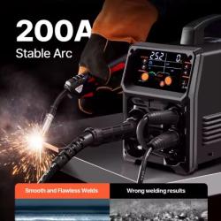 5 en 1 soudeuse MIG 200Amp Pluse Mig Machine de soudage gaz MIG/Flux Core MIG/Stick/ascenseur TIG/AU