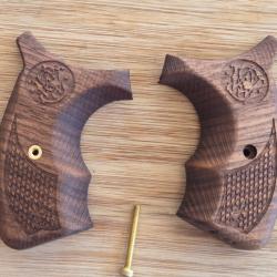 Plaquettes bois noyer Smith & Wesson Safety 38 (V1)