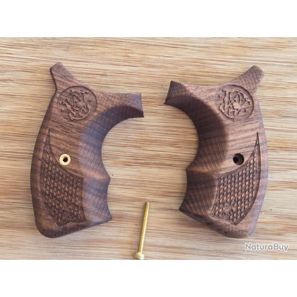 Plaquettes bois noyer Smith & Wesson Safety 38 (V1)