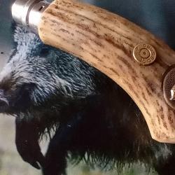 Couteau de poche Opinel 10 bois de cerf (le sanglier)