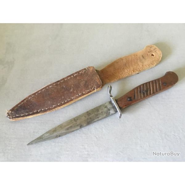 Superbe couteau de bottes ou tranch�e Allemand WW1 et probable r�utilisation WW2