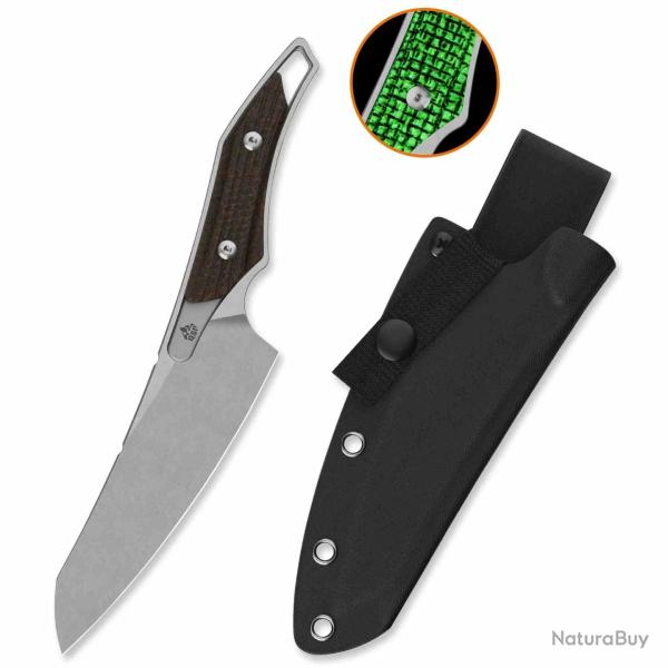 Couteau QSP T-Cook Lame Acier Nitro-V SW Manche Glow-in-the-Dark Micarta Housse Kydex QS172C1