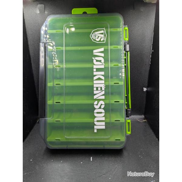 Lot470 /Bo�te a leurres r�versible, VOLKIEN SOUL ref vert /19.5 cm x 13 cm X 3.5 cm.FISH AND FISHING