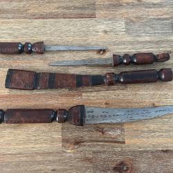 Grand sabre Touareg courb&eacute; - 3 lames embo&icirc;table - Longueur totale 103cm