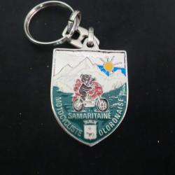 ancien porte cl&eacute; &eacute;mail  motocycliste oloranaise   samaritaine