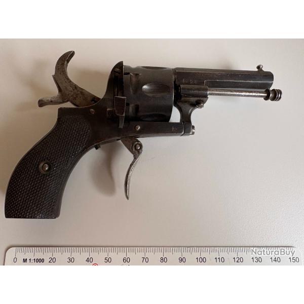Revolver de poche li�geois � broche 7 mm type Lefaucheux