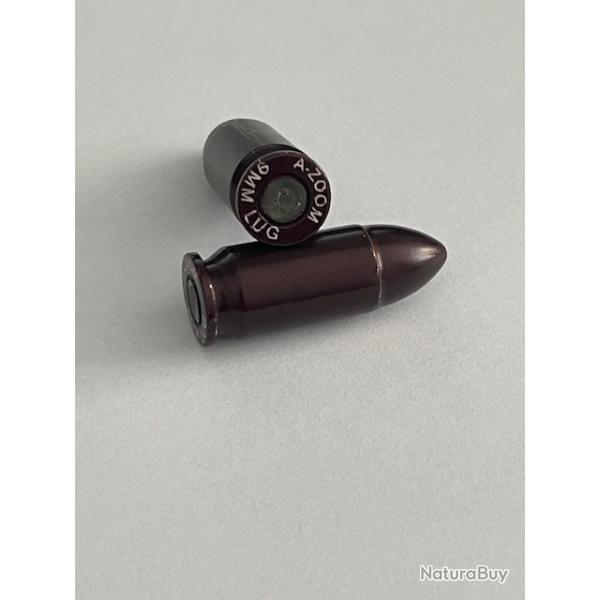 2 Cartouches de manipulation A-Zoom pour l'entrainement. calibre 9 mm (9x19 ; 9 luger ; 9 para)