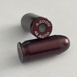 2 Cartouches de manipulation A-Zoom pour l'entrainement. calibre 45 ACP ( 45 auto )