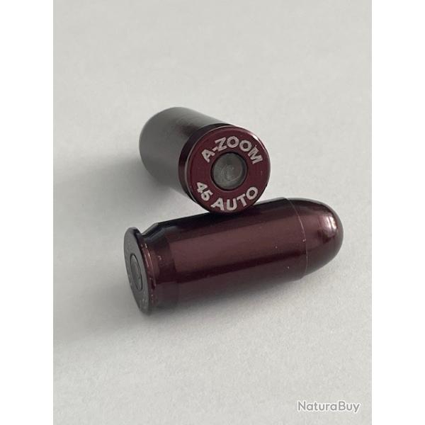 2 Cartouches de manipulation A-Zoom pour l'entrainement. calibre 45 ACP ( 45 auto )