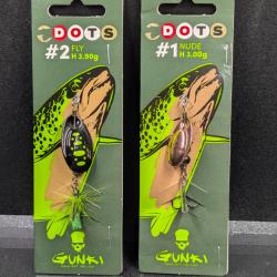 Lot 472 / 2 DOTS GUNKY #1 + #2  .FISH AND FISHING leurres.