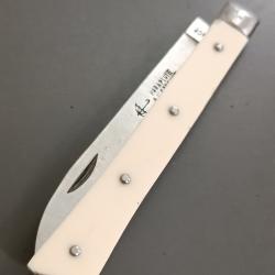 ANCIEN COUTEAU QUEUE DE POISSON, PARAPLUIE &Agrave; L'&Eacute;PREUVE, THIERS, XX&egrave;me, manche RHODO&Iuml;D.