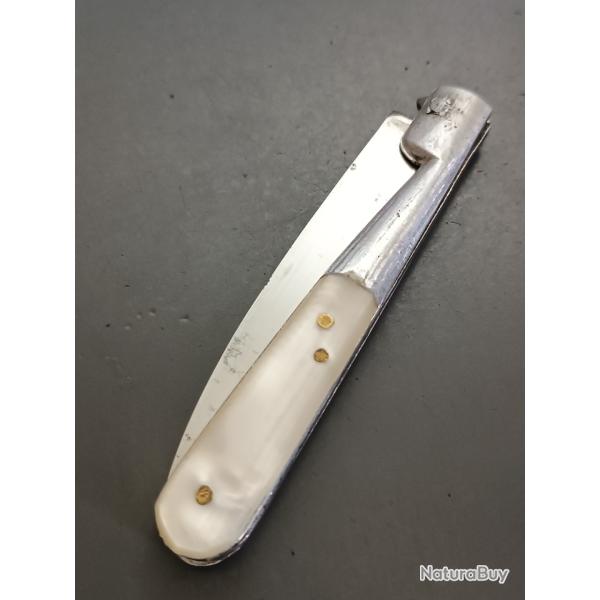 ANCIEN COUTEAU VENDETTA, THIERS manche style nacre.