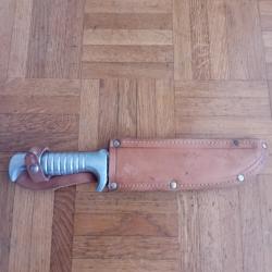Couteau de chasse ancien complet avec fourreau cuir