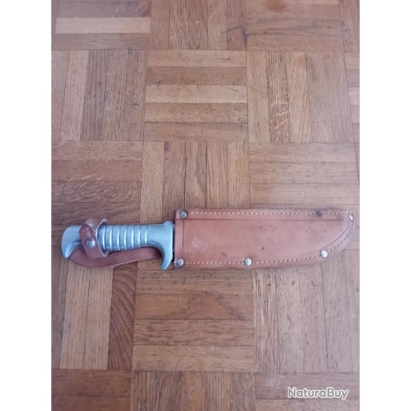 Couteau de chasse ancien complet avec fourreau cuir