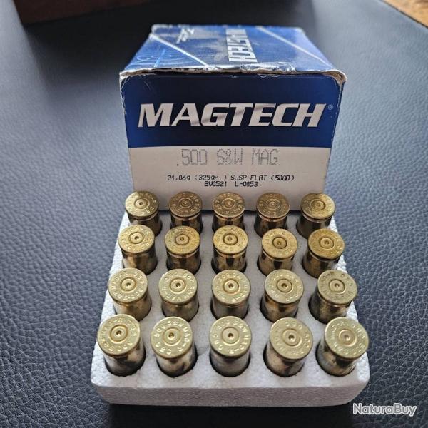 (Occasion) 20 �tuis Magtech calibre 500 S&W Mag tir�s 1 fois