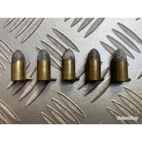 Munitions cartouches de calibre 9mm � Broche x5 - 1� sans prix de r�serve !
