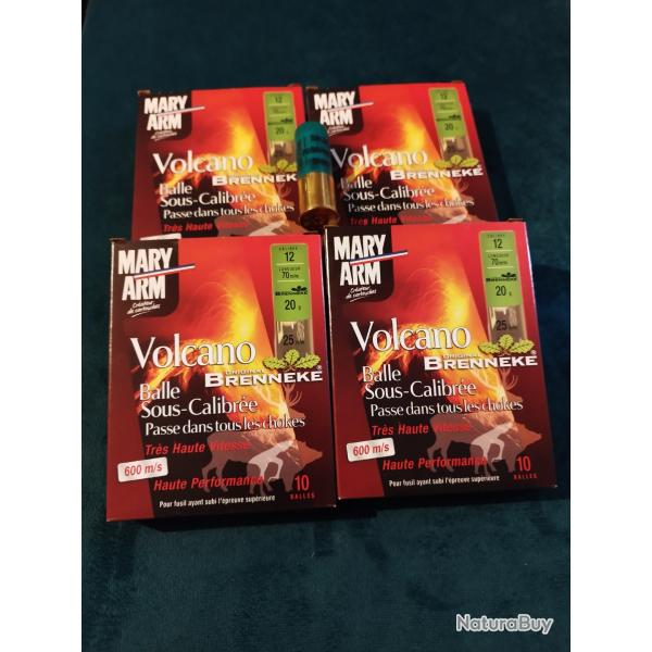 4 bo�te de 10 balles cal 12/70 Volcano brenneke sous calibr�