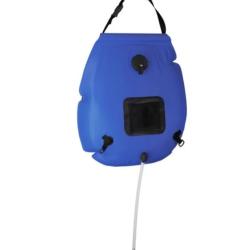 Sac douche camping PVC bleu 20 L portable chauffage solaire
