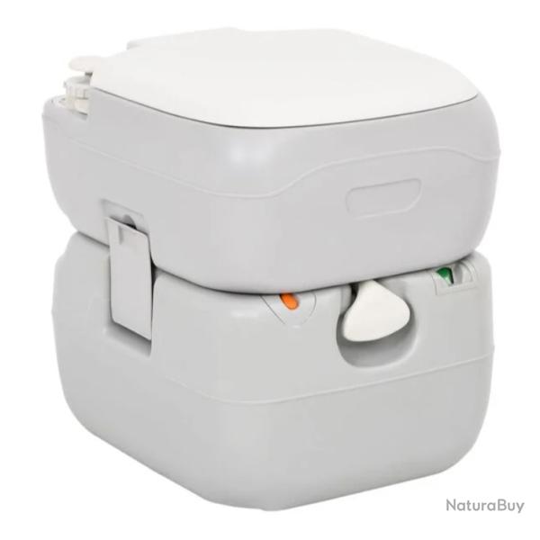 Toilette camping portable PEHD gris blanc 22+12 L compacte l�g�re