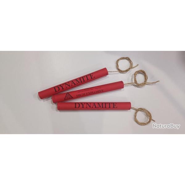 [LOT DE 3] B�tons de Dynamite Factices - D�coration / Reconstitution / Paintball