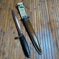 TR&Egrave;S RARE POIGNARD DE COMBAT BA&Iuml;ONNETTE H&K G3 PREMIER MOD&Egrave;LE LAME LONGUE DANEMARK SU&Egrave;DE