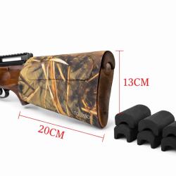 Tourbon couverture n&eacute;opr&egrave;ne pour crosse de fusil camouflage + 3 coussinets