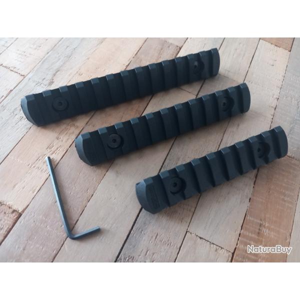 Lot 3 rail picatinny pour syst�me M LOK 10,5cm, 12,5cm et 14 5cm + vis + cl�