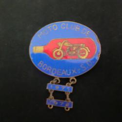 insigne broche &eacute;mail moto club de bordeaux - S.O 1971 / 72