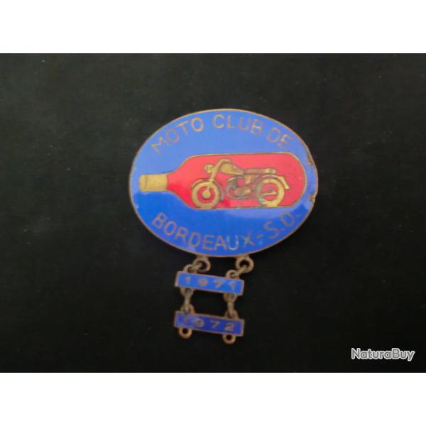 insigne broche �mail moto club de bordeaux - S.O 1971 / 72