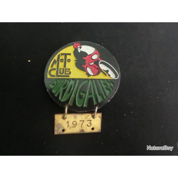 insigne broche moto club burdigalien  ""mourgeon paris   1973