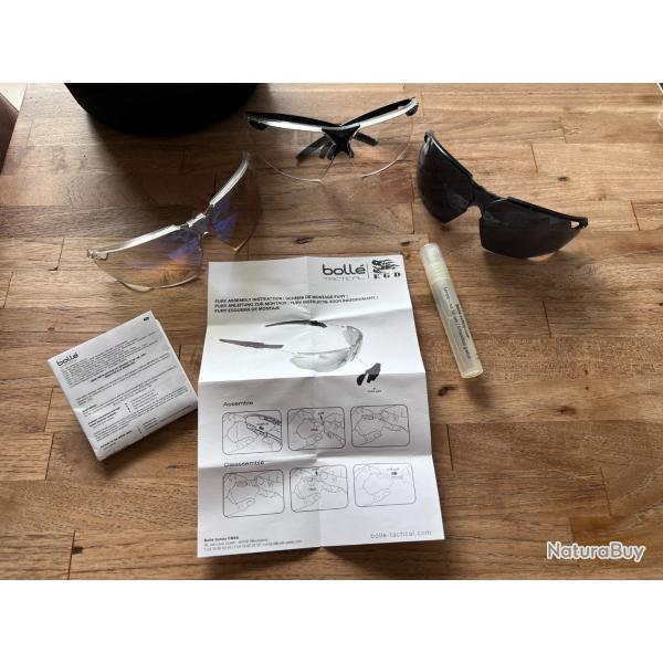 Lunettes tir BOLL� Tactical EGD kit complet 3 �crans + �tui + spray